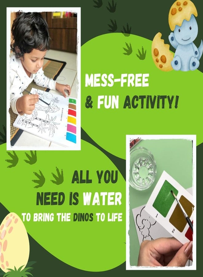 PepPlay Dinosaur Coloring Activity, Color Using Paints & Numbers, Mess Free Activity, Travel Friendly for Kids 3-8 Years, Birthday and Return Gift for Boys and Girls - Image 3